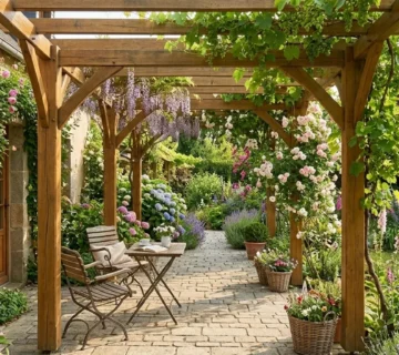 برجولات خشب للحدائق