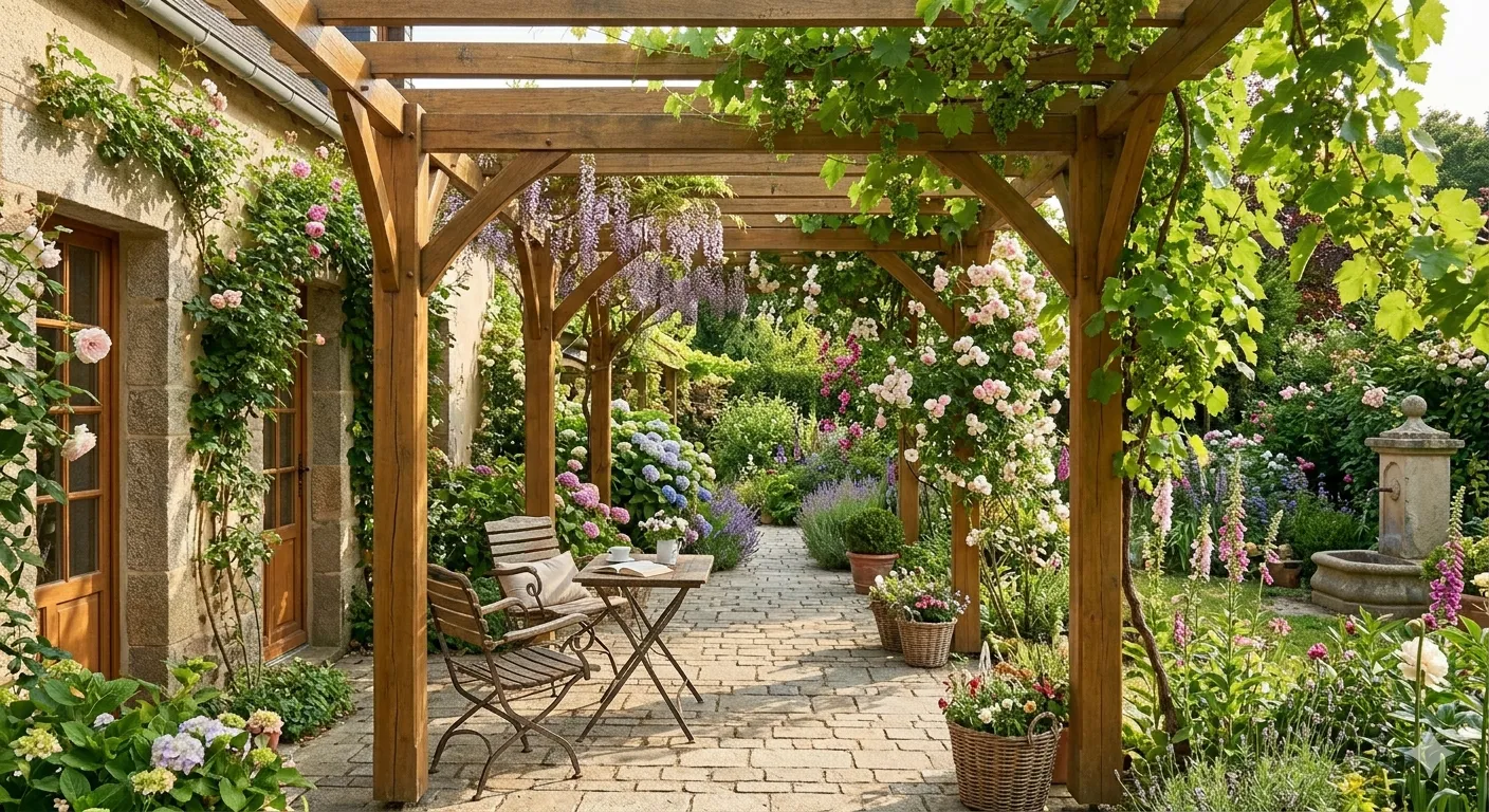 برجولات خشب للحدائق