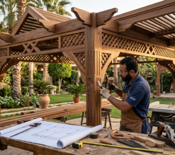 تصميم برجولات خشبية