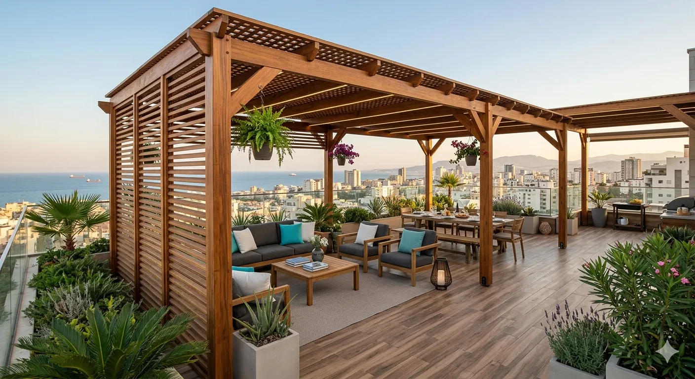 برجولات خشبية للروف