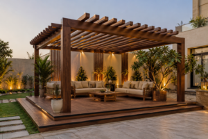 تصميم برجولات خشبية