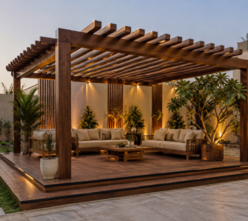 تصميم برجولات خشبية