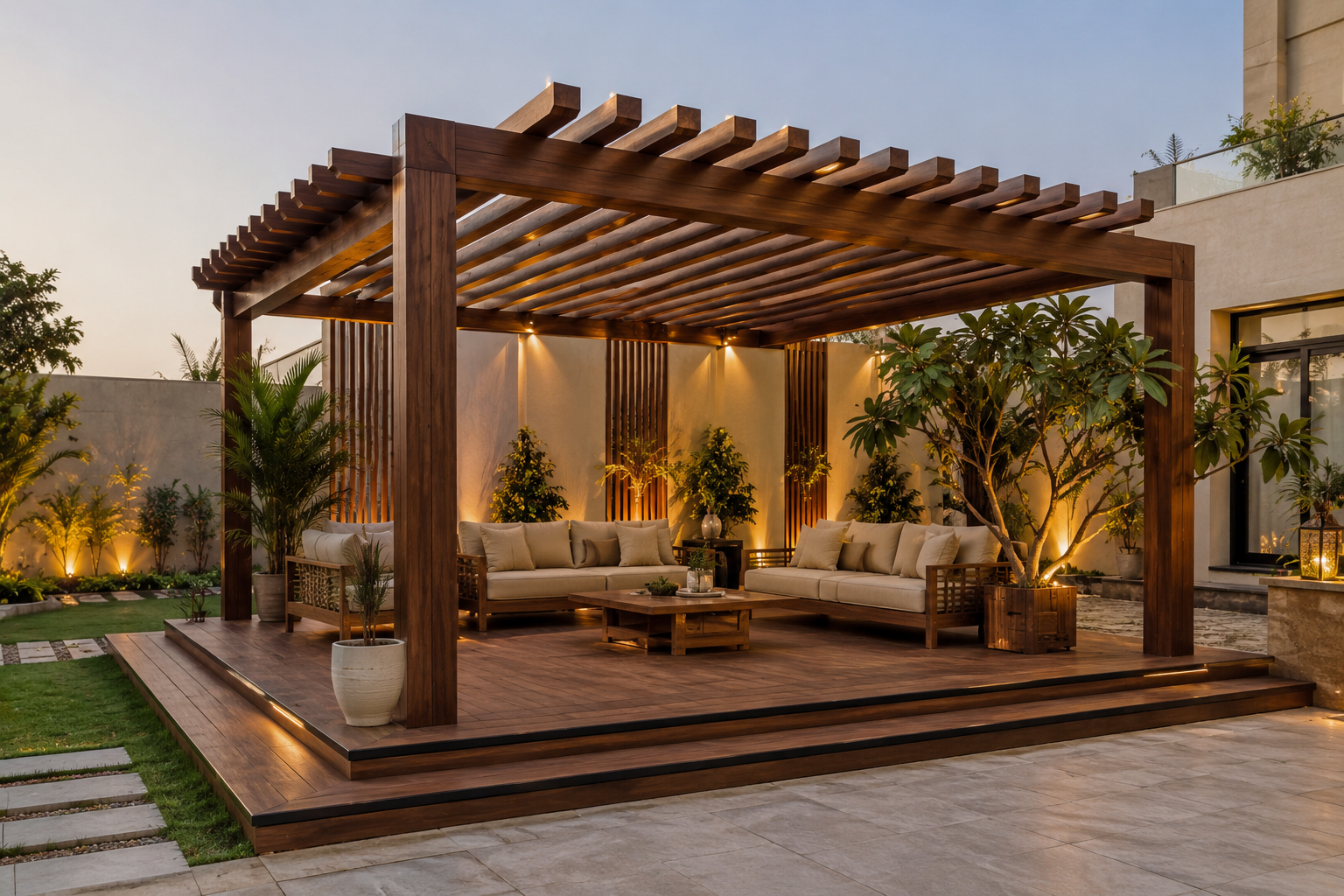 تصميم برجولات خشبية